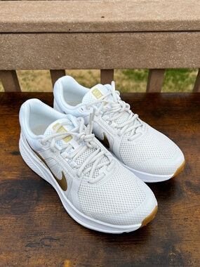 Nike Run Swift 2 CU3528-010 Women's White Gold Running Sneaker Shoes REF103 SZ11